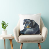 水色ブラック&タンスムージングダッシュント犬 クッション (椅子)