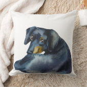 水色ブラック&タンスムージングダッシュント犬 クッション (ブランケット)