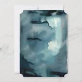 水色ブランチと泡状ブライダルシャワー 招待状 (裏面)