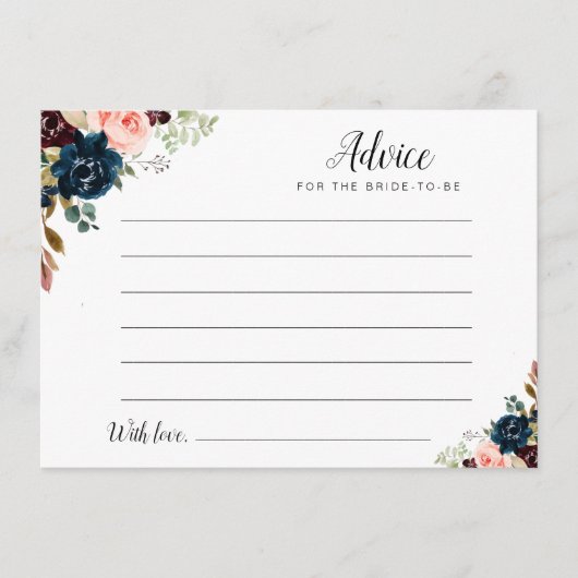 水色ブルゴーニュ、ネイビー&赤面フローラアドバイス アドバイスカード (正面)