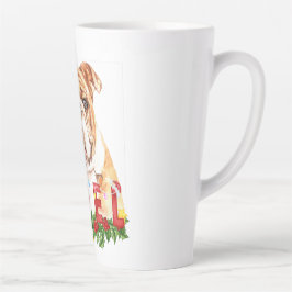 水色ブルドッグノールクリスマス カフェラテマグ