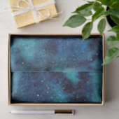 水色ブルーとターコイズ銀河系（星） 薄葉紙 (ギフト)