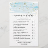 水色ブルーと金ゴールドベビーワードスクランブルゲーム (正面)