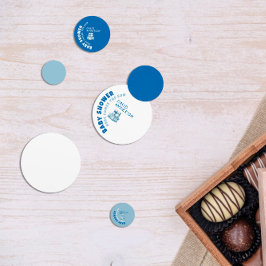 水色ブルーのミニマリスト赤ちゃんシャワーボーイ コンフェッティ