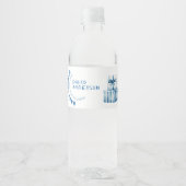 水色ブルーのミニマリスト赤ちゃんシャワーボーイ ペットボトルラベル (正面)