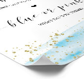 水色ブルーまたはピンクの性別がピンをつかむ ポスター (角)