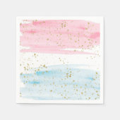 水色ブルーまたはピンクの性別の表示パーティー スタンダードカクテルナプキン (正面)