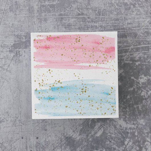 水色ブルーまたはピンクの性別の表示パーティー スタンダードカクテルナプキン