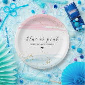 水色ブルーまたはピンクの性別の表示パーティー ペーパープレート (パーティー)