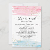 水色ブルーまたはピンクの性別の表示パーティー 招待状 (正面)
