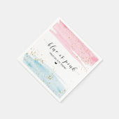 水色ブルーまたはピンクの性別の表示 スタンダードカクテルナプキン (角)