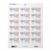 水色ブルーアジサイのメイソンジャールアドレス ラベル (フルシート)