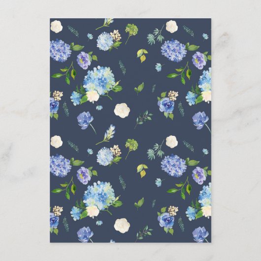 水色ブルーアジサイ赤ちゃんシャワービンゴゲーム エンクロージャーカード (裏面)