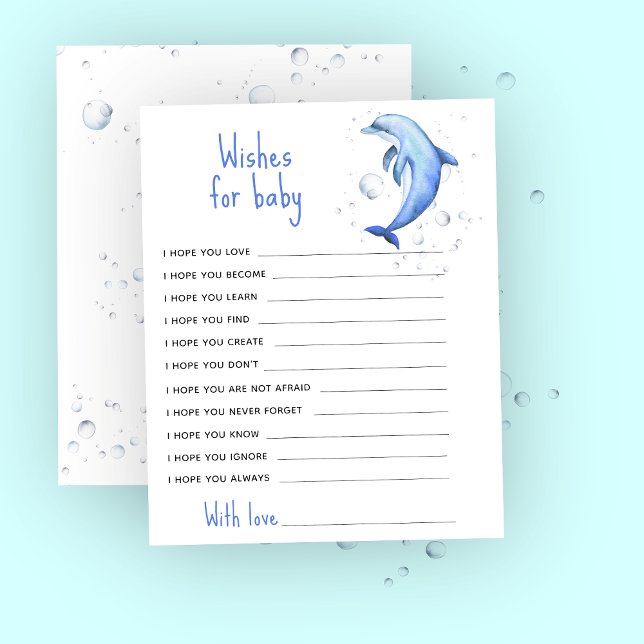 水色ブルーイルカ – ベビー用祈りの言葉 (クリエイターアップロード済み)