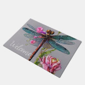 水色ブルーウィングの個人用設定ノートブック形式 ドアマット (アングル)