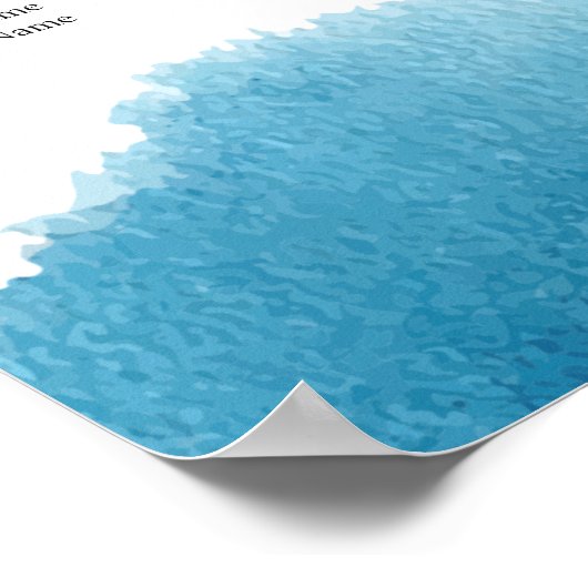 水色ブルーウォッシュカスタマイズ可能シーティングチャート ポスター (角)