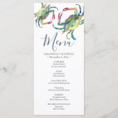 水色ブルーカニ沿岸メニューカード メニュー (正面)