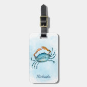 水色ブルーカニ沿岸 ラゲッジタグ (正面縦)