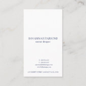 水色ブルークリーンエレガントビジネスカード 名刺 (裏面)