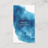 水色ブルークリーンエレガントビジネスカード 名刺 (正面)