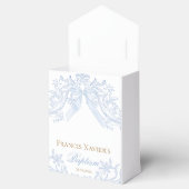 水色ブルークレスト男の赤ちゃんバプテスマ フェイバーボックス (オープン)