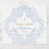 水色ブルークレスト男の赤ちゃんバプテスマ リキュールボトルラベル (シングルラベル)