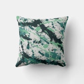 水色ブルーグリーンズモノグラム クッション (裏面)