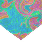 水色ブルーグルービー抽象芸術レトロ液スワール テーブルクロス (アングル)