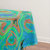 水色ブルーグルービー抽象芸術レトロ液スワール テーブルクロス (インサイチュ)