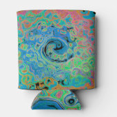 水色ブルーグルービー抽象芸術レトロ液スワール 缶クーラー (裏面)