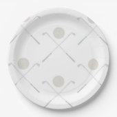 水色ブルーゴルフバースデーパーティー紙プレート ペーパープレート (正面)