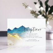 水色ブルーゴールデンマウンテンズウェディングレセプション エンクロージャーカード