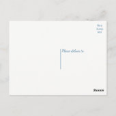 水色ブルーサンキューシップ航海のいかり ポストカード (裏面)