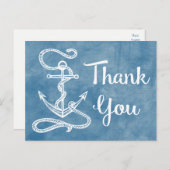 水色ブルーサンキューシップ航海のいかり ポストカード (正面/裏面)