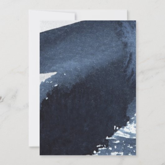 水色ブルースプラッシュはっきりしたタイポグラフィ誕生日 招待状 (裏面)