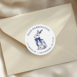 水色ブルーチノイスリーバニーラビットアドレス ラウンドシール