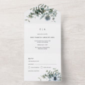 水色ブルーティスルユーカリ結婚ス オールインワン招待状 (内側)