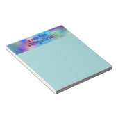 水色ブルーティール（緑がかった色）グリーンスプラッシュブルーレター ノートパッド (アングル)