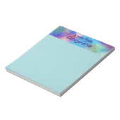 水色ブルーティール（緑がかった色）グリーンスプラッシュブルーレター ノートパッド (回転)