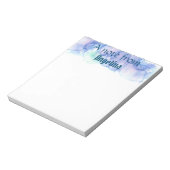 水色ブルーティール（緑がかった色）グリーンスプラッシュホワイトレター ノートパッド (回転)