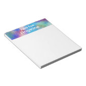 水色ブルーティール(緑がかった色)グリーンスプラッシュホワイトレター ノートパッド (アングル)