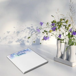 水色ブルーティール（緑がかった色）グリーンスプラッシュホワイトレター ノートパッド