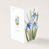 水色ブルーデイジーグリーティングカード (外部)