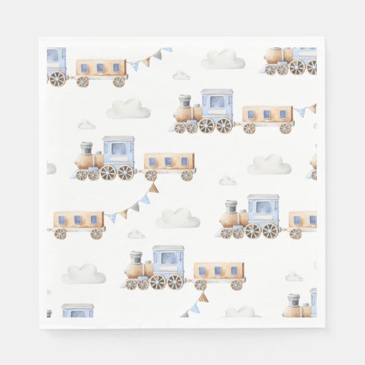 水色ブルートレインナプキンス スタンダードカクテルナプキン (正面)