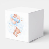 水色ブルーバルーンテディベア赤ちゃんシャワー フェイバーボックス (裏面サイド)