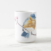 水色ブルーバードさくらんぼブロッサムコーヒーマグ コーヒーマグカップ (中央)