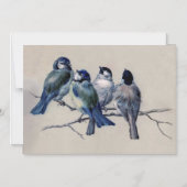 水色ブルーバードアンティーク有名絵画な マグネット招待状 (正面)