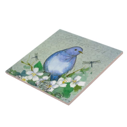 水色ブルーバードトンハエ注射器 タイル (側面)