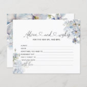 水色ブルーフローラアドバイスとウィッシュカード (正面/裏面)