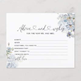 水色ブルーフローラアドバイスとウィッシュカード